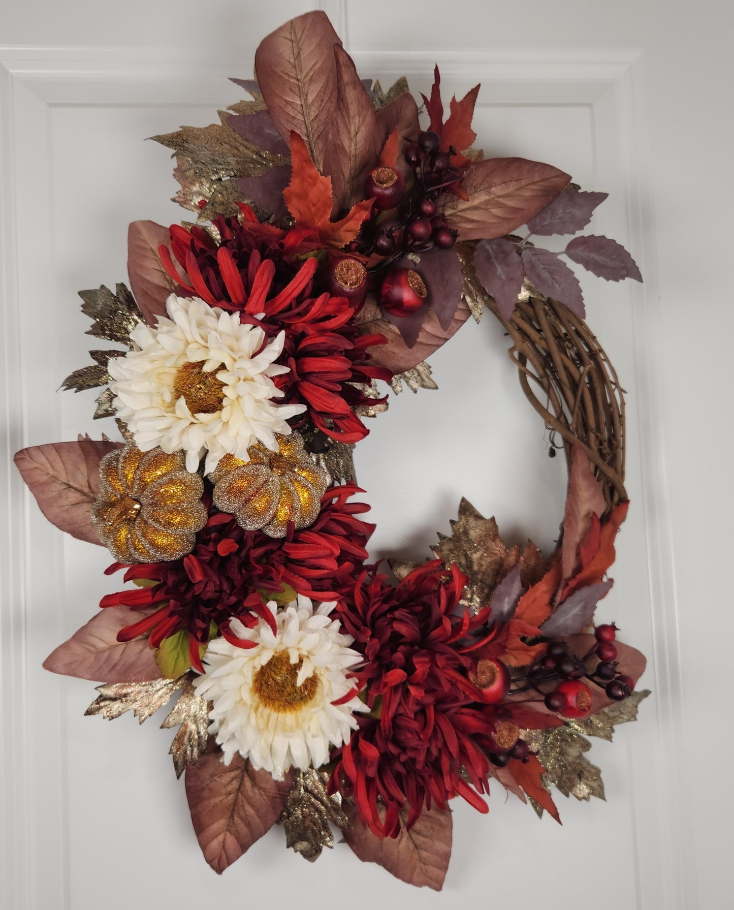 Fall Gold Accent Wreath