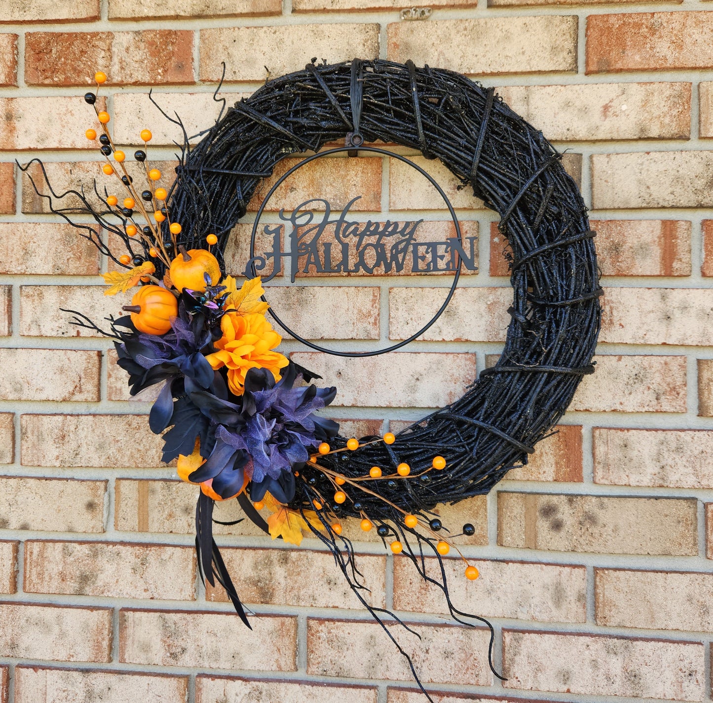 Happy Halloween Pumpkin Wreath
