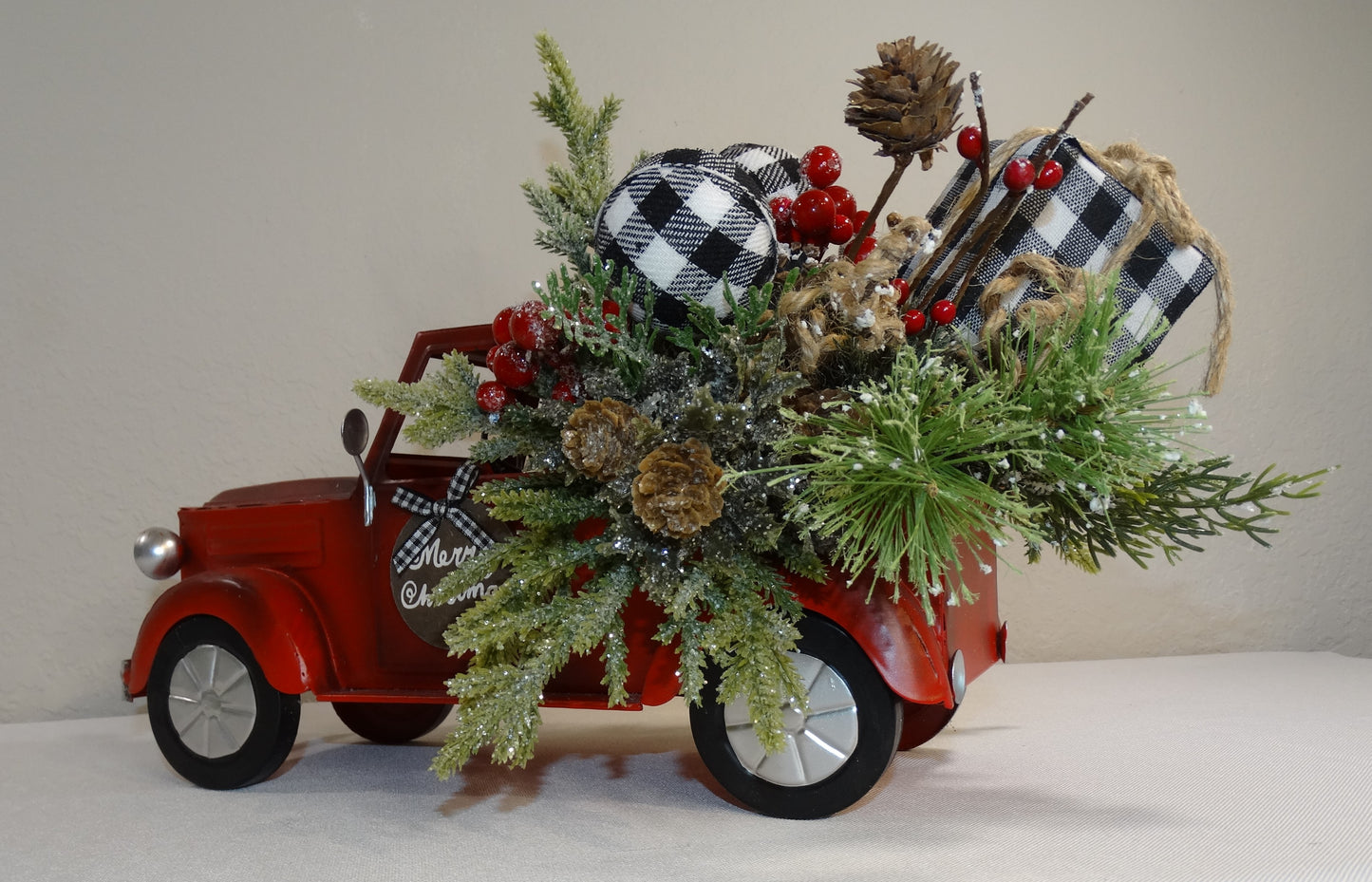 Farmhouse Red Holiday Truck