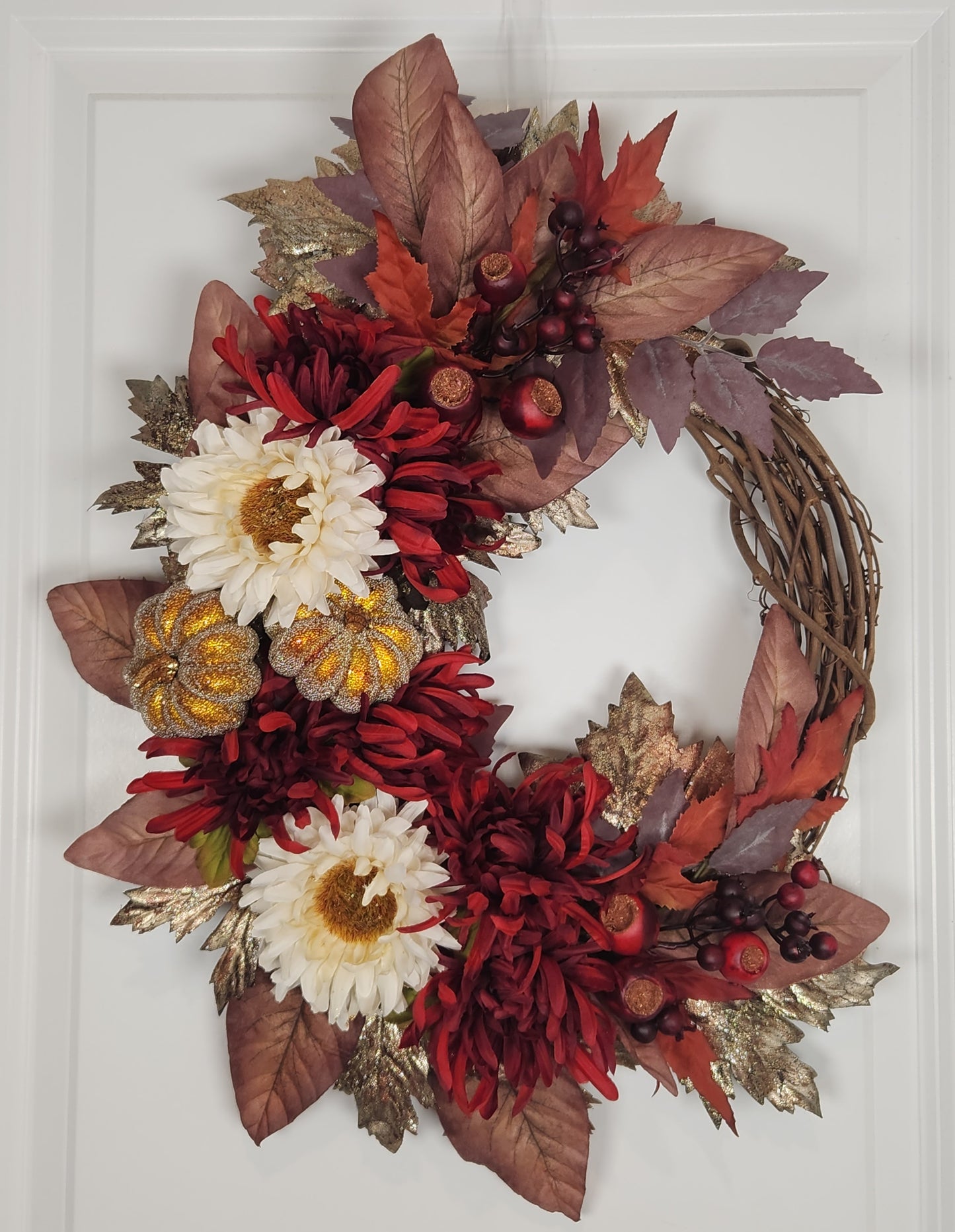 Fall Gold Accent Wreath