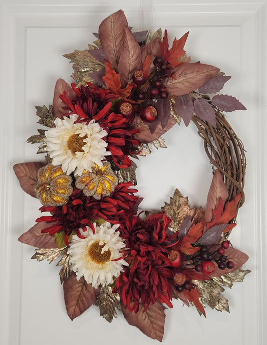Fall Gold Accent Wreath