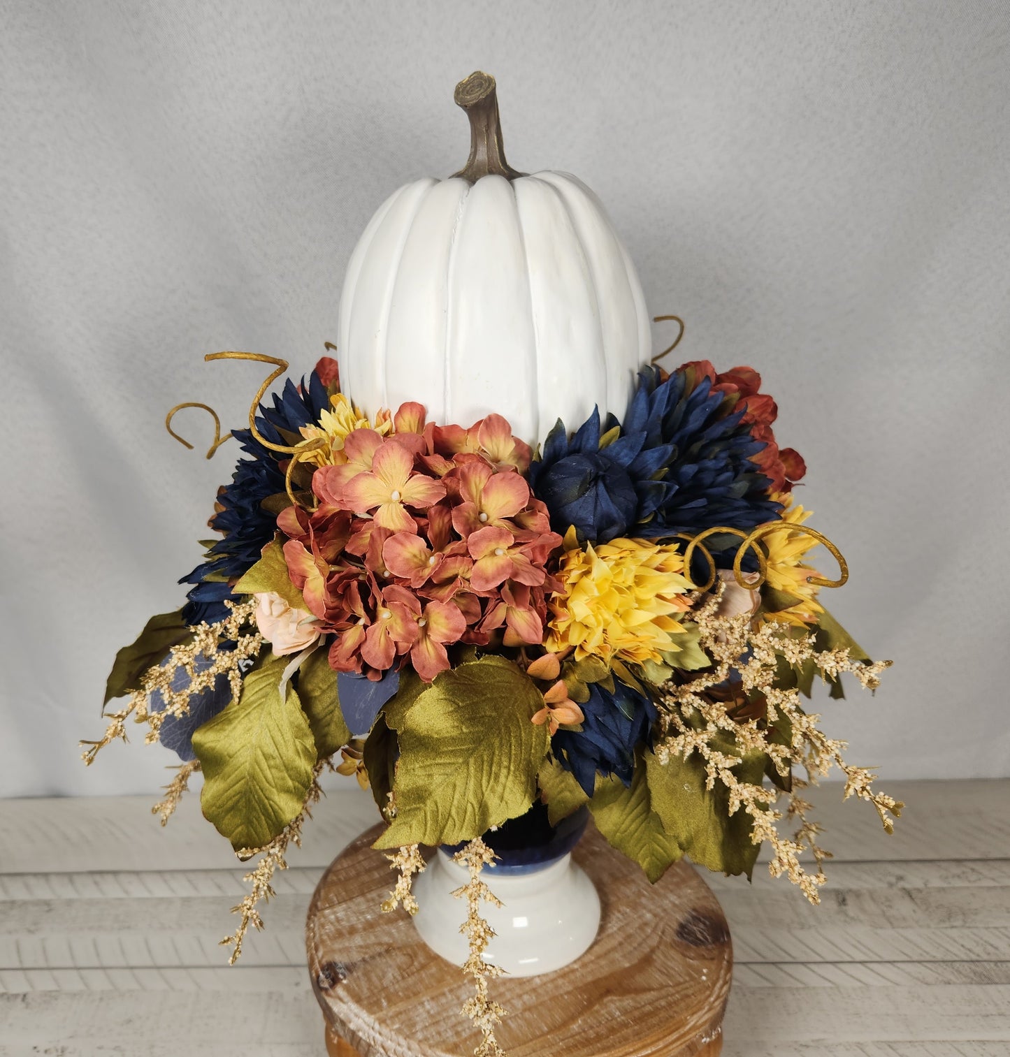 Autumn Pumpkin Candlestick Arrangement