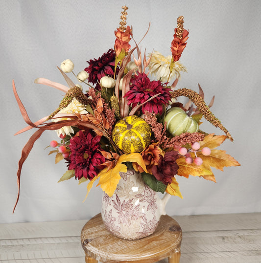 Autumn Pumpkin Pitcher Centerpiece
