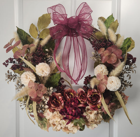 Autumn Antique Rose Wreath