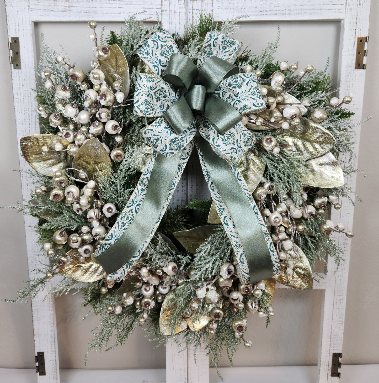Christmas Gold and Green Wreath