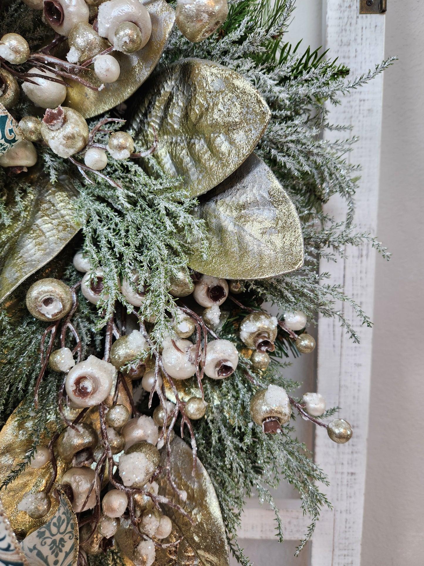 Christmas Gold and Green Wreath