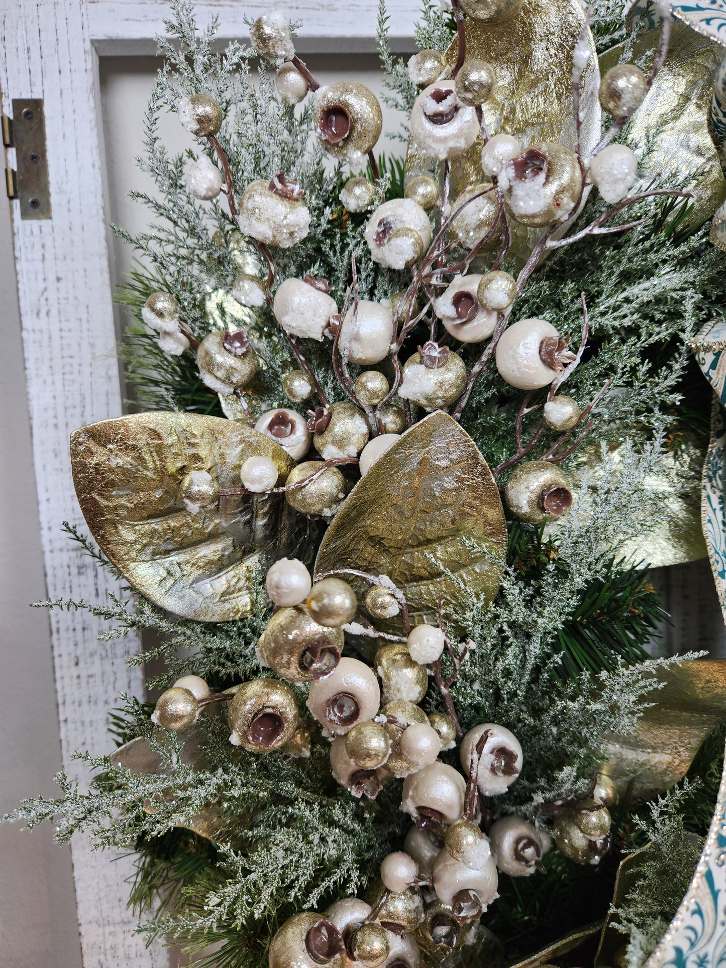 Christmas Gold and Green Wreath