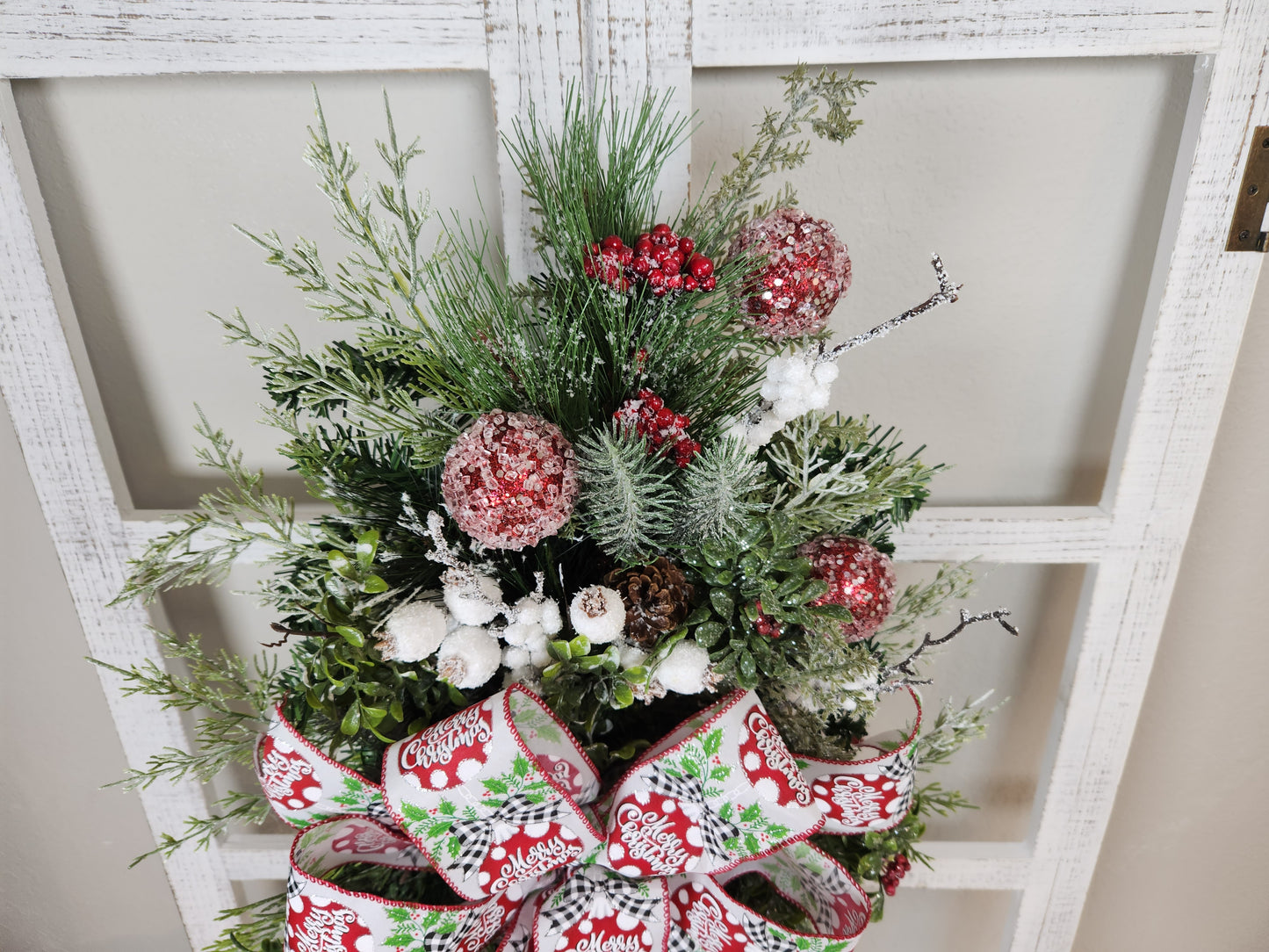 Christmas Rustic White Berry Teardrop Swag