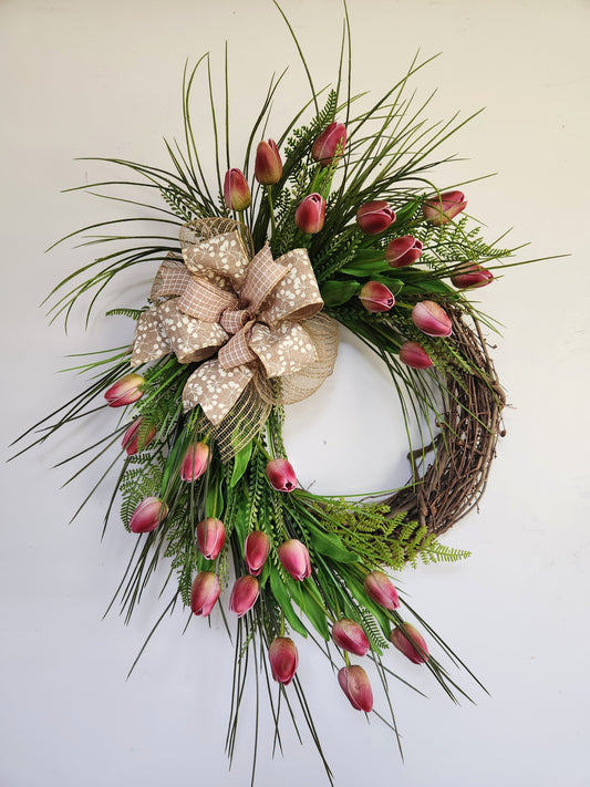 Blush Tulip Wreath