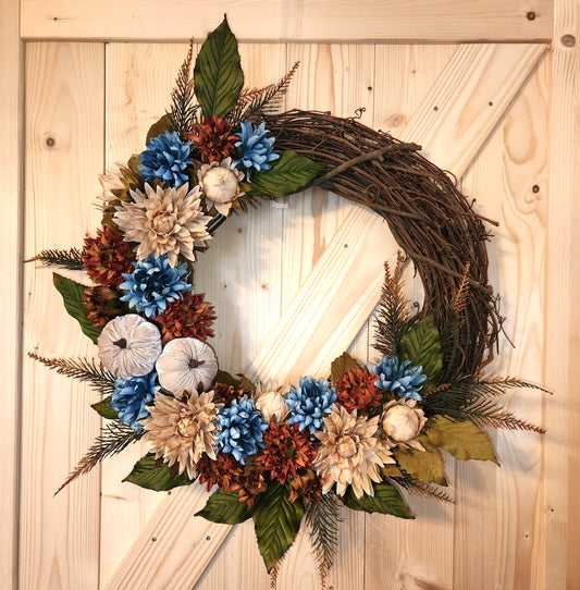 Autumn Blues Wreath