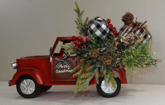 Farmhouse Red Holiday Truck