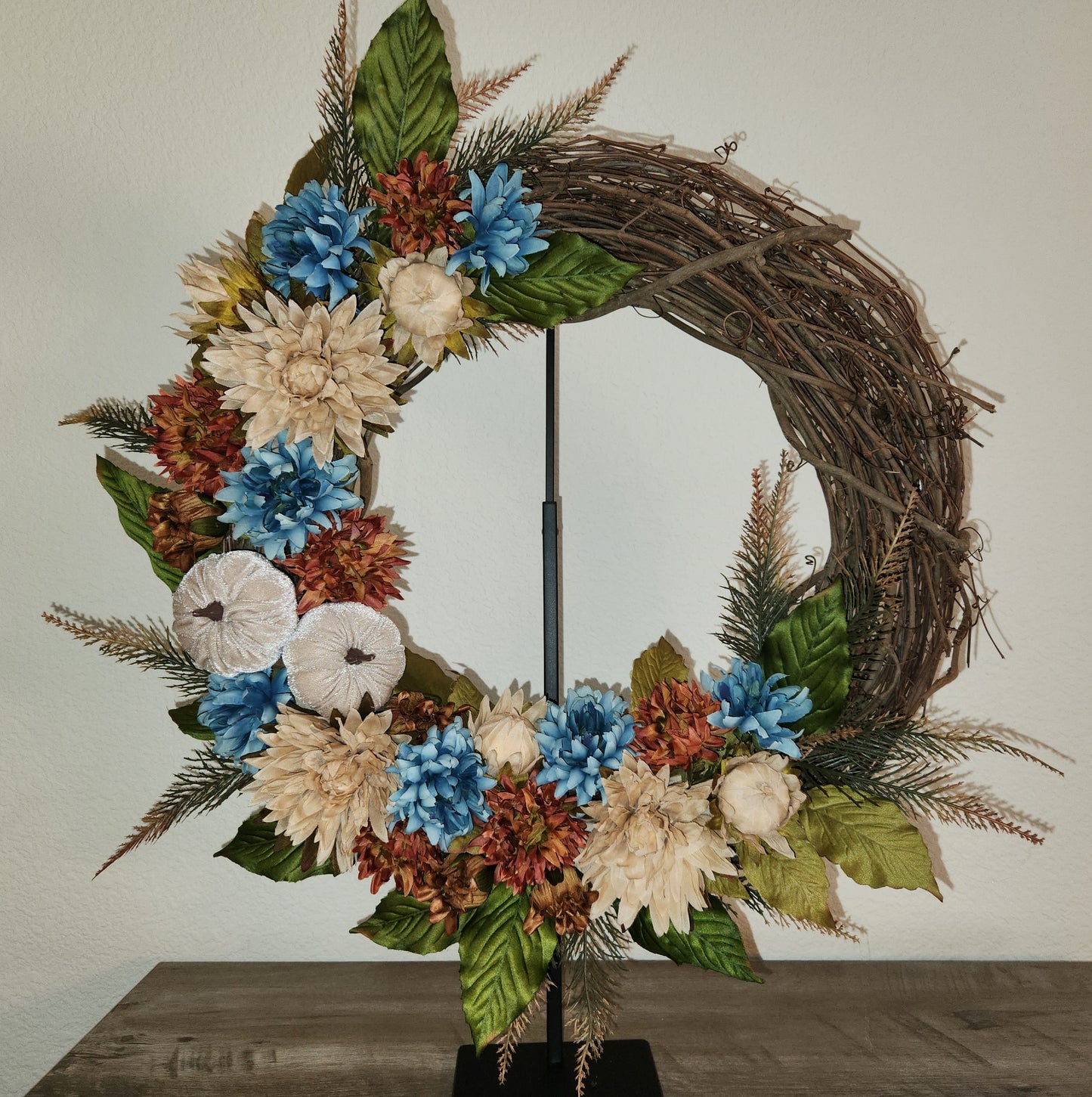 Autumn Blues Wreath