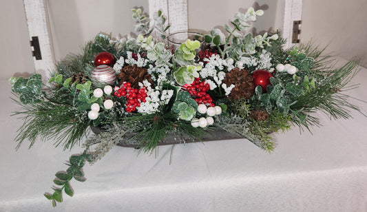 Rustic Red and Votive Tray